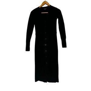 Long Tall Sally Women’s 10-14 Black Button Down Cardigan Duster Missing Belt